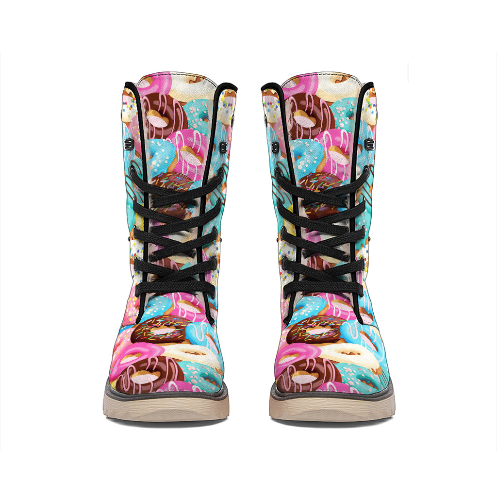 Yummy Donut Pattern Print Winter Boots