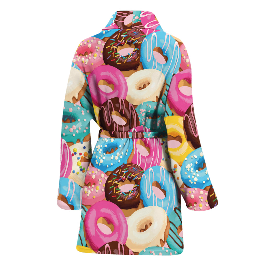 Yummy Donut Pattern Print Women's Bathrobe