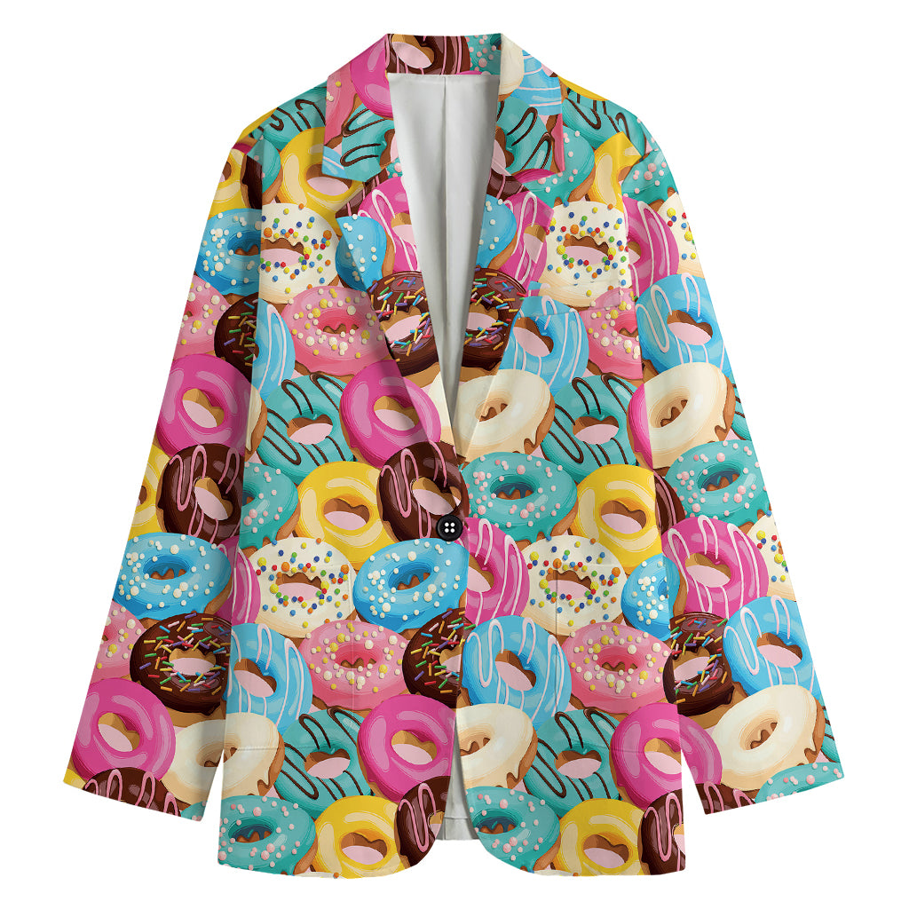 Yummy Donut Pattern Print Women's Blazer