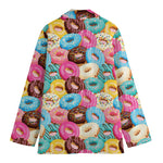 Yummy Donut Pattern Print Women's Blazer