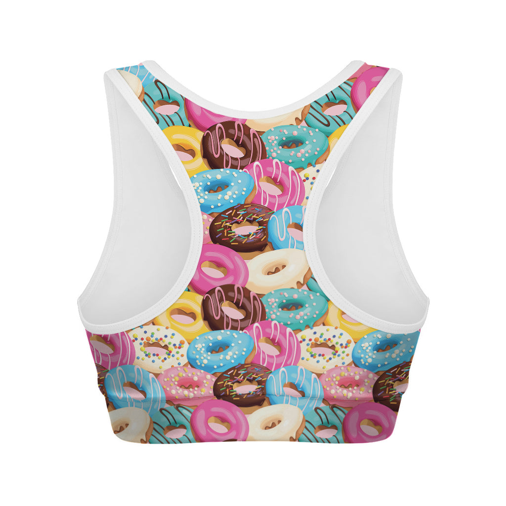Yummy Donut Pattern Print Women's Sports Bra