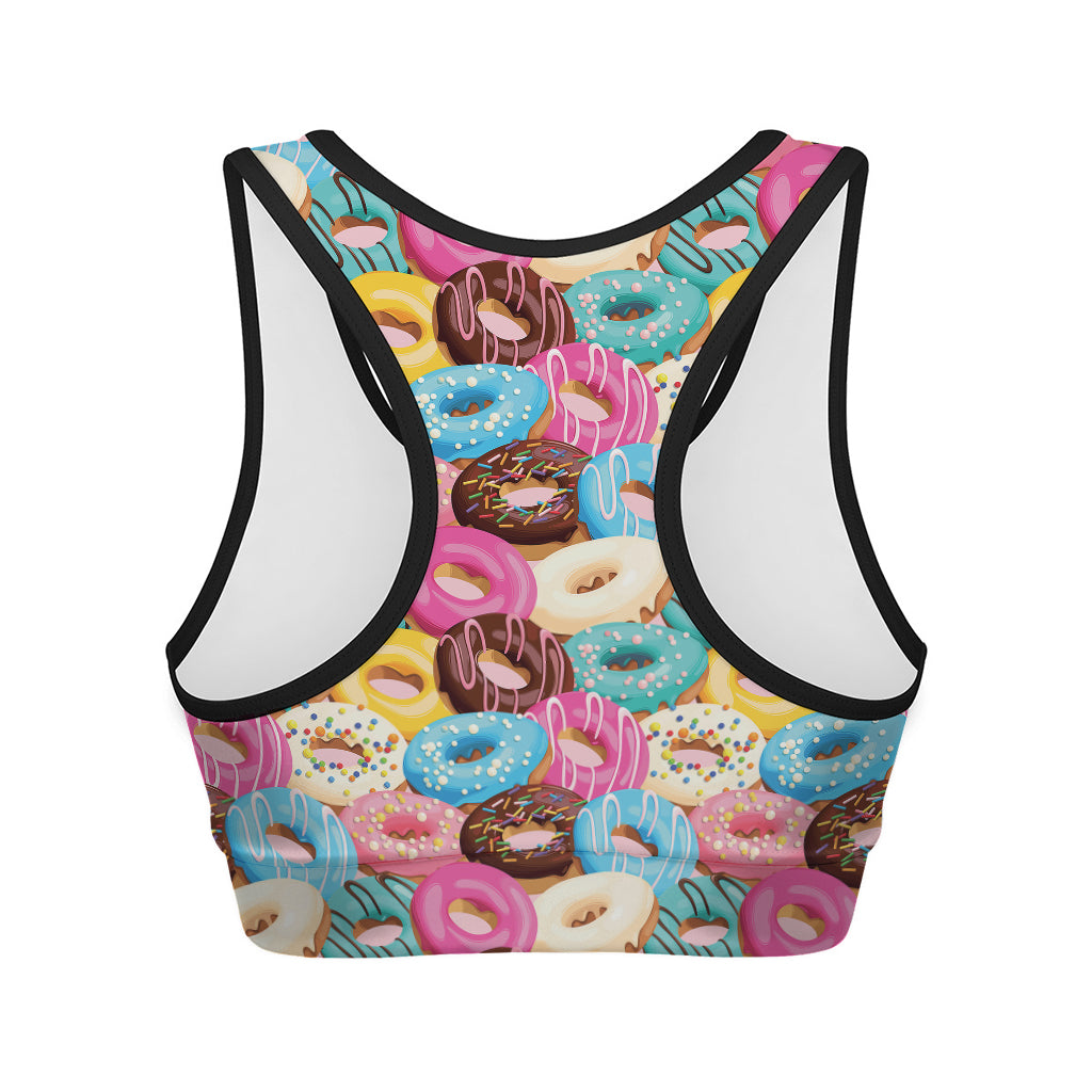 Yummy Donut Pattern Print Women's Sports Bra