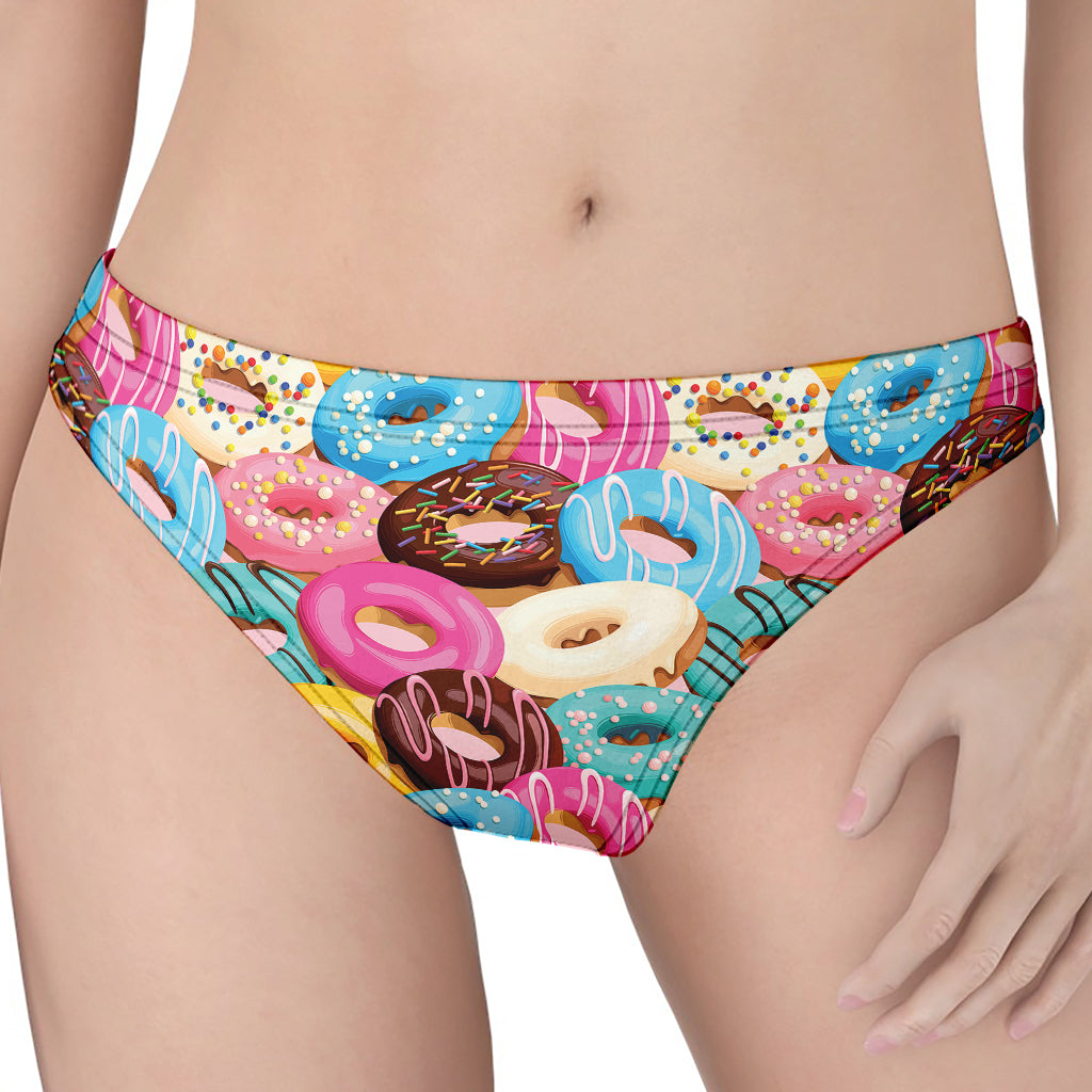 Yummy Donut Pattern Print Women's Thong