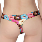 Yummy Donut Pattern Print Women's Thong