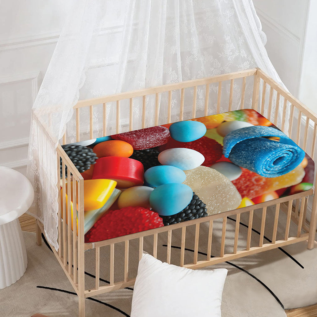 Yummy Gummy Print Baby Crib Sheet