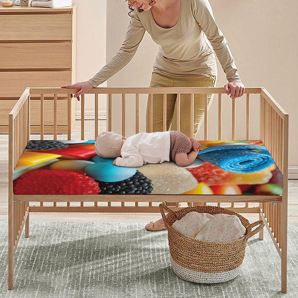 Yummy Gummy Print Baby Crib Sheet
