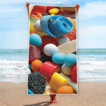 Yummy Gummy Print Beach Towel