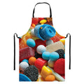 Yummy Gummy Print Bib Apron With Pocket