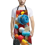 Yummy Gummy Print Bib Apron With Pocket