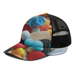 Yummy Gummy Print Black Mesh Trucker Cap