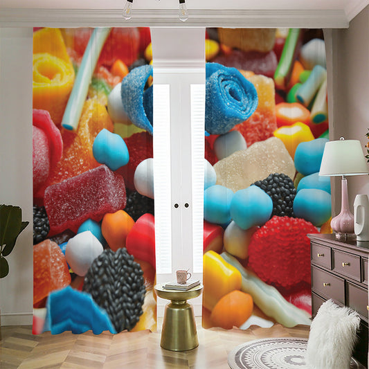 Yummy Gummy Print Blackout Pencil Pleat Curtains