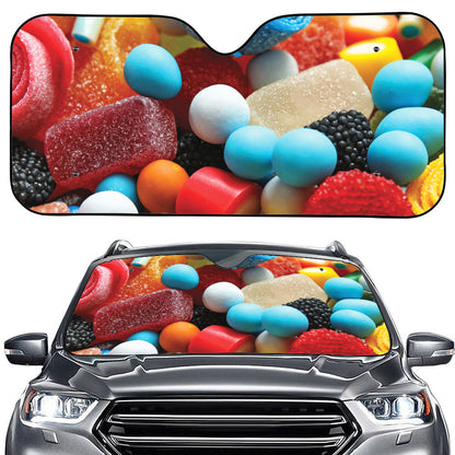Yummy Gummy Print Car Windshield Sun Shade