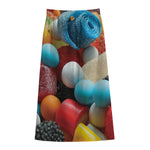 Yummy Gummy Print Cotton Front Slit Maxi Skirt