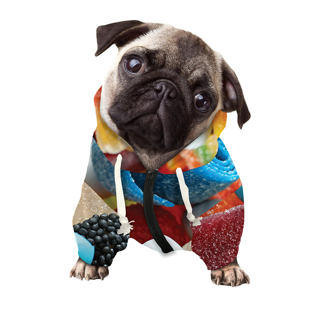 Yummy Gummy Print Dog Zip Up Hoodie