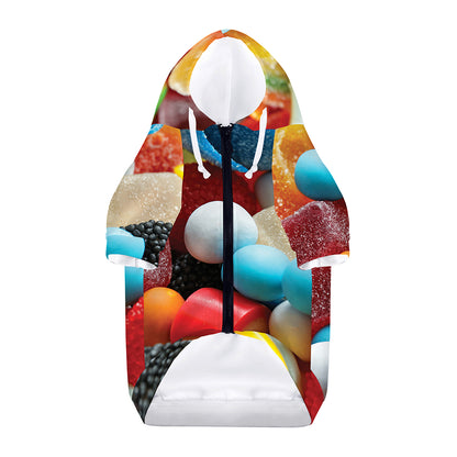 Yummy Gummy Print Dog Zip Up Hoodie