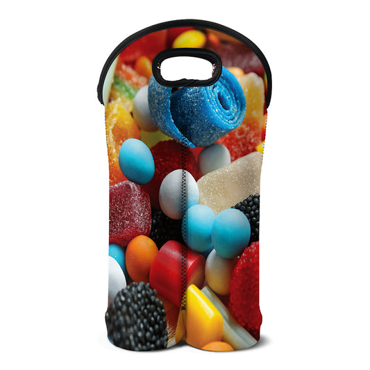 Yummy Gummy Print Double Neoprene Wine Tote