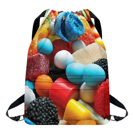 Yummy Gummy Print Drawstring Backpack