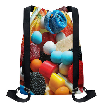 Yummy Gummy Print Drawstring Backpack