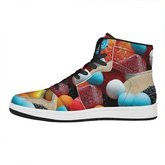 Yummy Gummy Print High Top Leather Sneakers