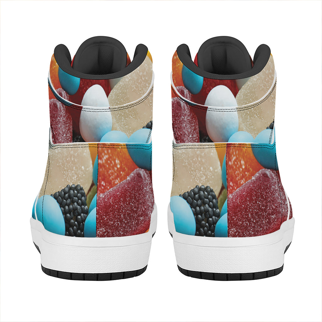 Yummy Gummy Print High Top Leather Sneakers