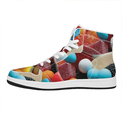 Yummy Gummy Print High Top Leather Sneakers