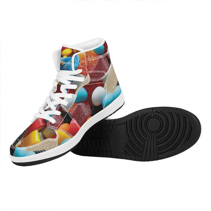 Yummy Gummy Print High Top Leather Sneakers