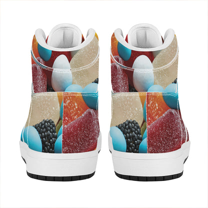 Yummy Gummy Print High Top Leather Sneakers