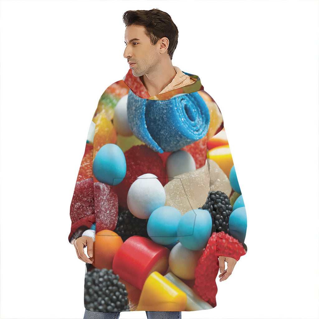 Yummy Gummy Print Hoodie Blanket