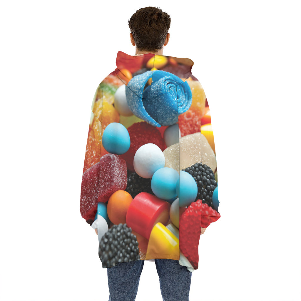 Yummy Gummy Print Hoodie Blanket