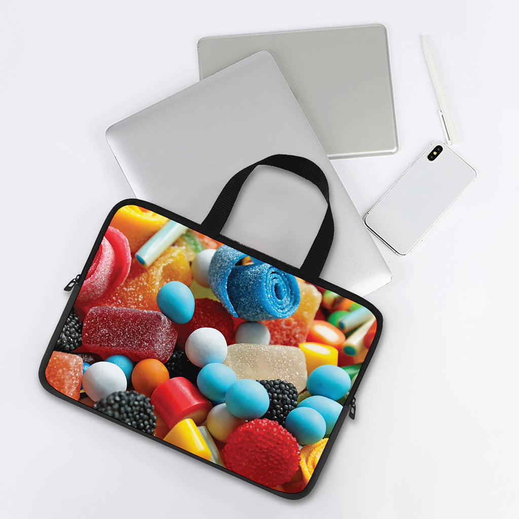 Yummy Gummy Print Laptop Sleeve With Handle