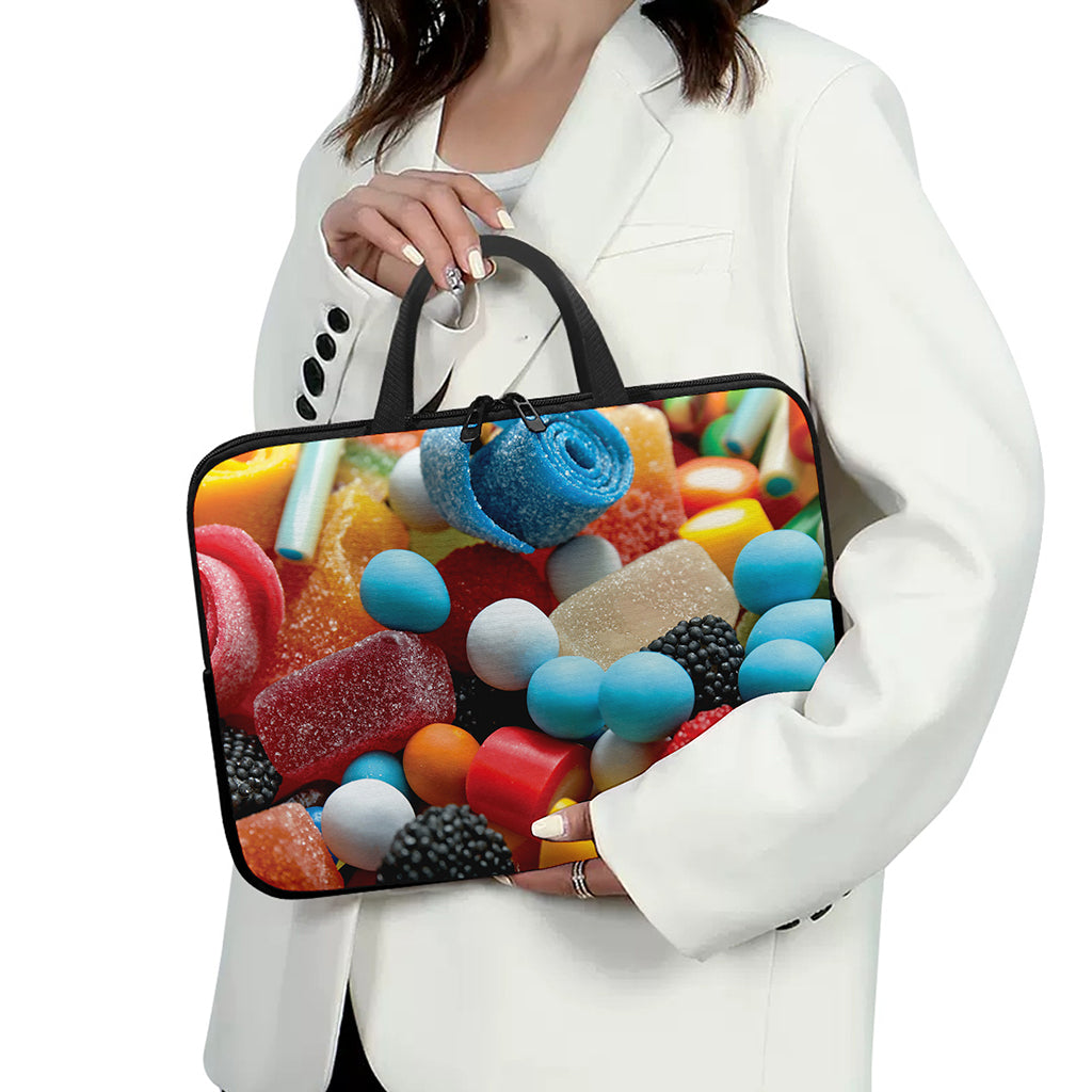 Yummy Gummy Print Laptop Sleeve With Handle