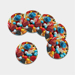 Yummy Gummy Print Leather Coaster Set