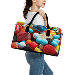 Yummy Gummy Print Leather Duffle Bag