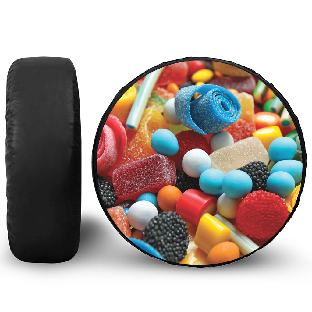 Yummy Gummy Print Leather Spare Tire Cover
