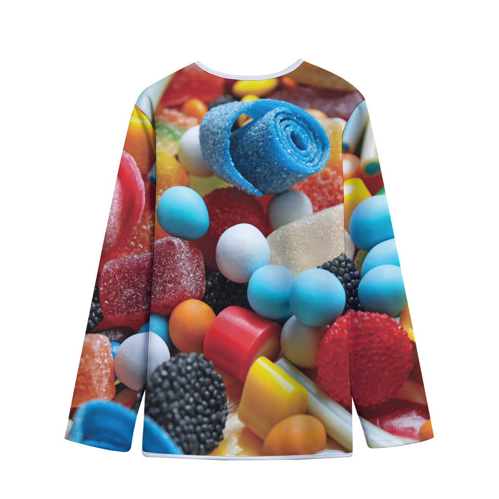Yummy Gummy Print Long Sleeve Short Coat