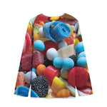 Yummy Gummy Print Long Sleeve Short Coat