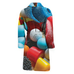 Yummy Gummy Print Men's Bathrobe