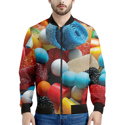 Yummy Gummy Print Men's Bomber Jacket