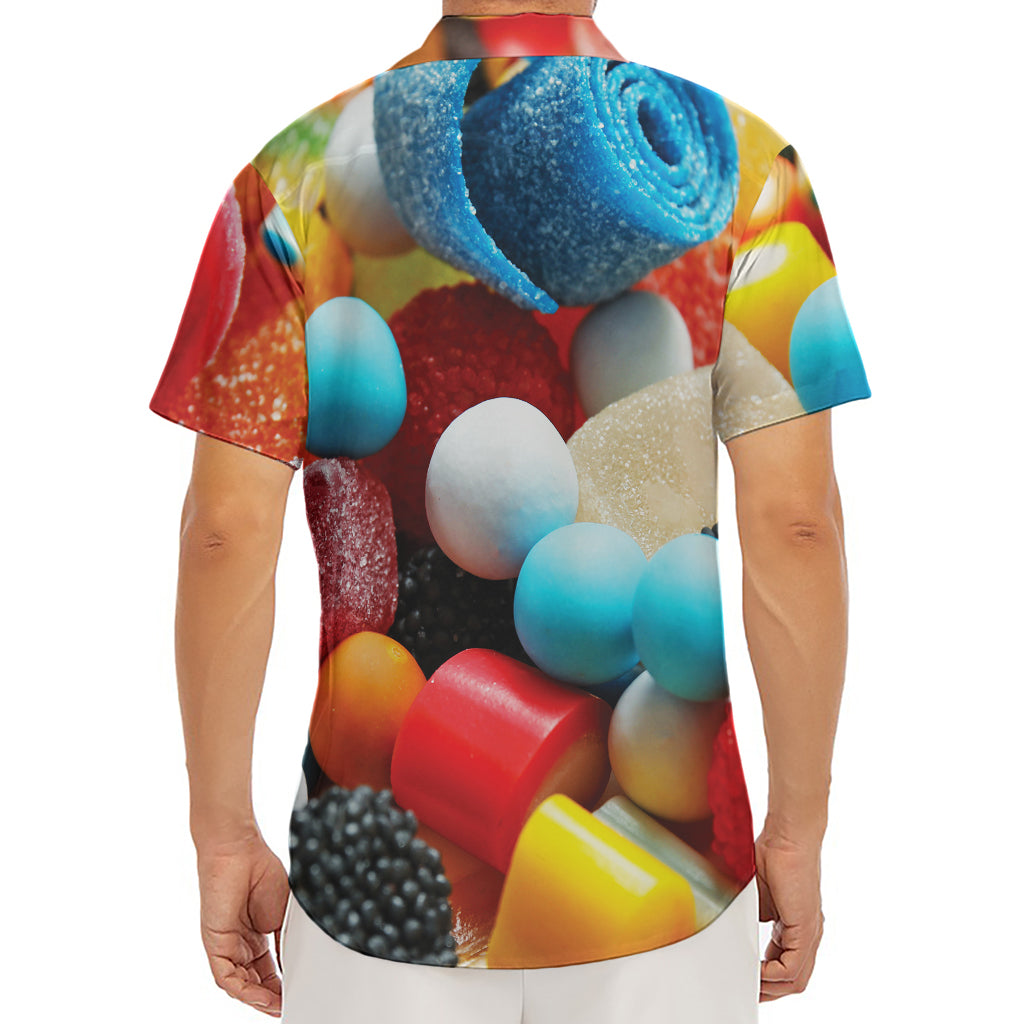 Yummy Gummy Print Men's Deep V-Neck Shirt