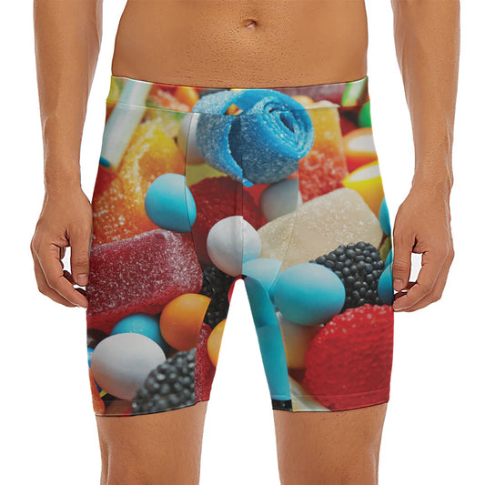 Yummy Gummy Print Men's Long Boxer Briefs
