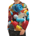 Yummy Gummy Print Men's Long Sleeve Rash Guard