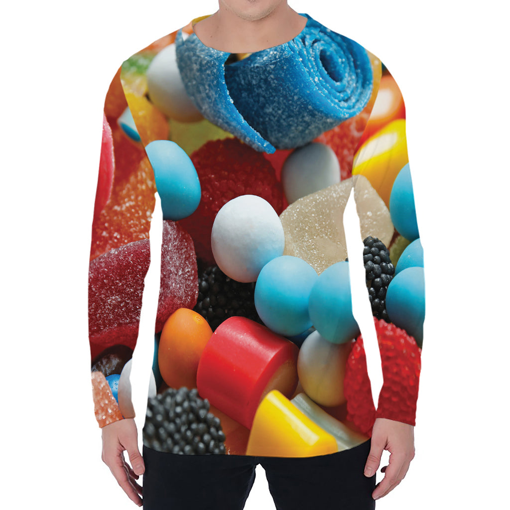 Yummy Gummy Print Men's Long Sleeve T-Shirt