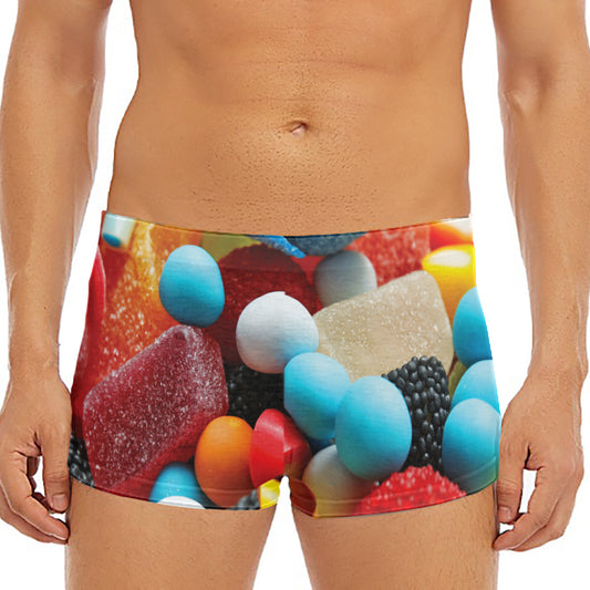 Yummy Gummy Print Men's Short Boxer Briefs