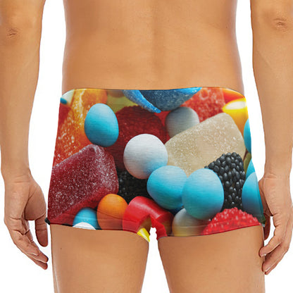 Yummy Gummy Print Men's Short Boxer Briefs