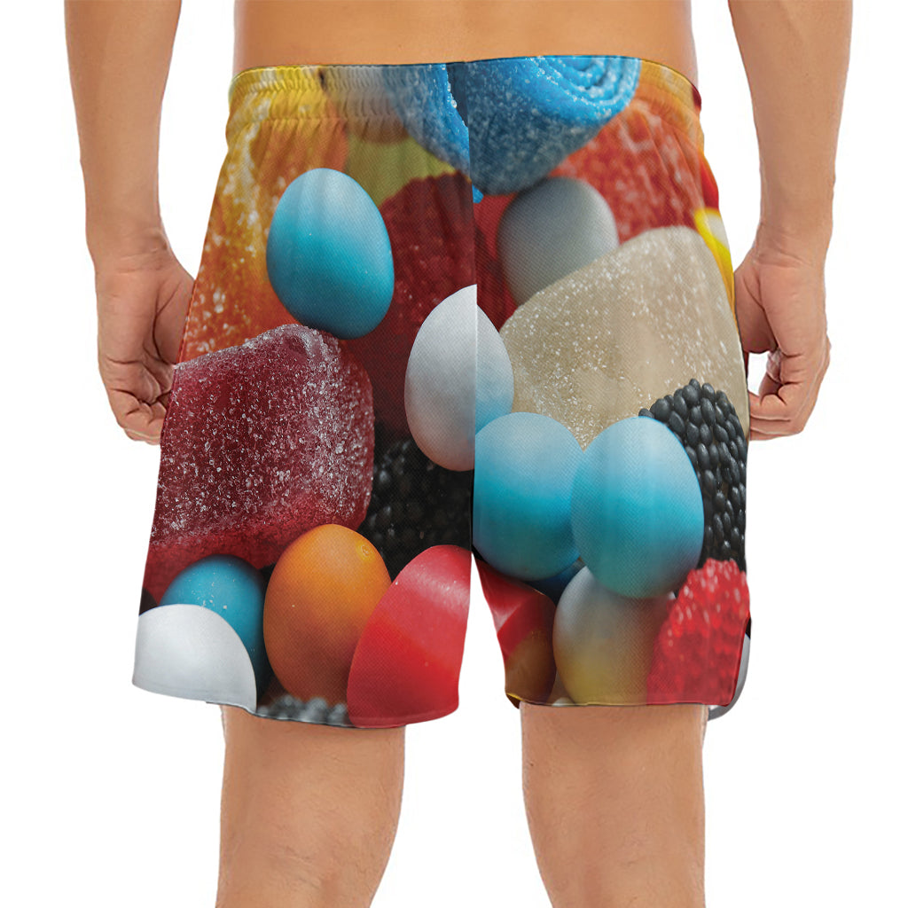 Yummy Gummy Print Men's Split Running Shorts