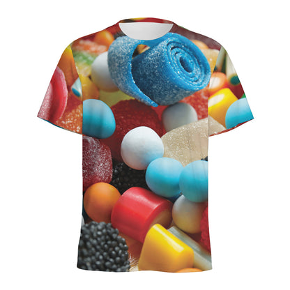 Yummy Gummy Print Men's Sports T-Shirt