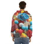 Yummy Gummy Print Men's Velvet Pullover Hoodie