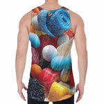 Yummy Gummy Print Men's Velvet Tank Top