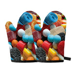 Yummy Gummy Print Oven Mitts