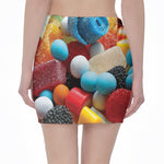 Yummy Gummy Print Pencil Mini Skirt